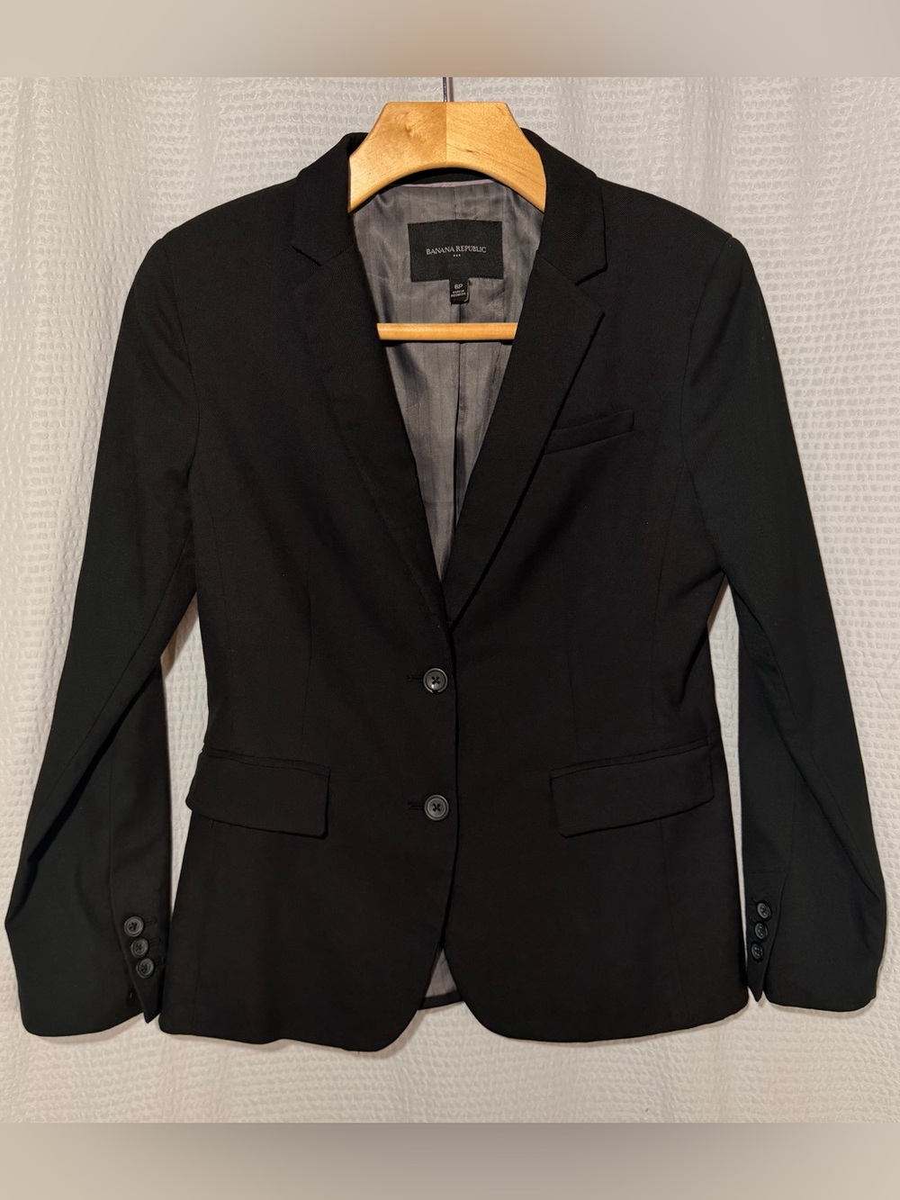 BANANA REPUBLIC Classic Black Two-Button Blazer Tailored Suit Jacket Workwear